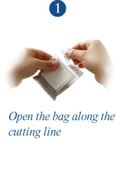 1. Open the bag along the cutting line
